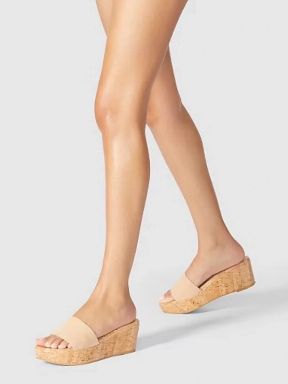 Stuart Weitzman Summer Wedge Heel Vintage Denim Cork Women’s Size 7 / 37.5 - Picture 3 of 15